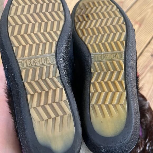 TECNICA Goat Fur Winter Boots Italy Leather Wedge Women 37/5 - Picture 8 of 11